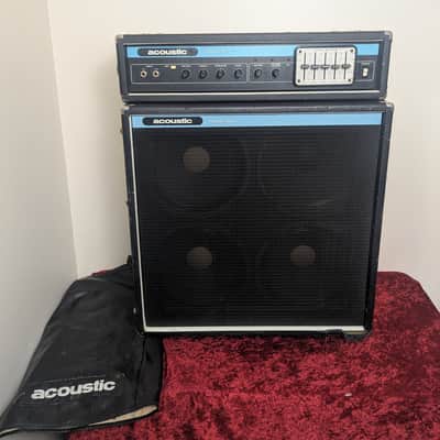 Vintage 1970s Acoustic Control Corp Model 230 Head & 403 4x12 Cab Stack w/ Original Cover imagen 4