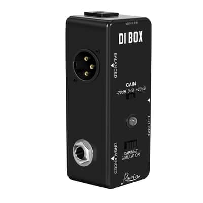 Rowin LEF-331 Active DI Box Pedal – Mini Direct Injection Box with Cabinet Simulator, Gain Control (-20dB to +20dB), Ground Lift, XLR Balanced & 1/4" Unbalanced Outputs, True Bypass, Metal Shell image 3