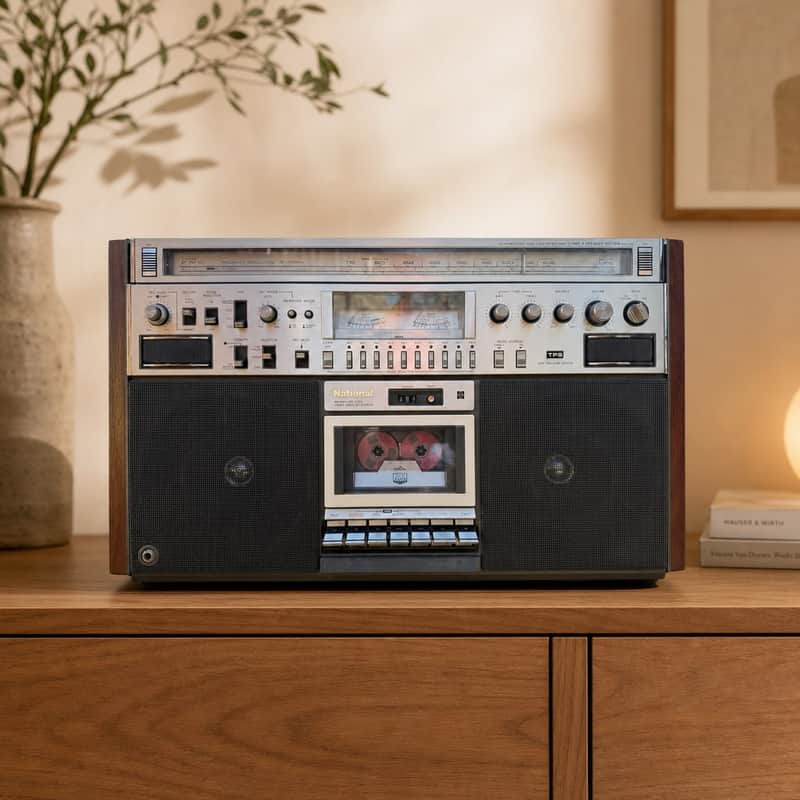 National RX-5700 Rare Vintage Cassette Boombox Serviced Warranty 220V Serviced image 1