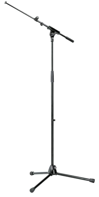 K&M 210/8-BLACK 36-64 Microphone Stand with 16-28 Boom Arm image 1