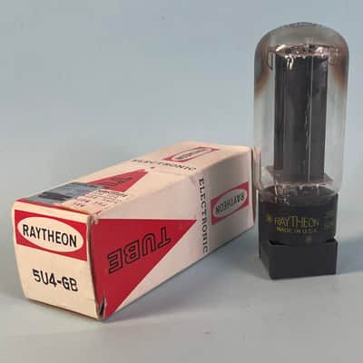 1960s Raytheon 5U4GB Vintage Black Plate Side Getter Rectifier Tube! T286 image 1