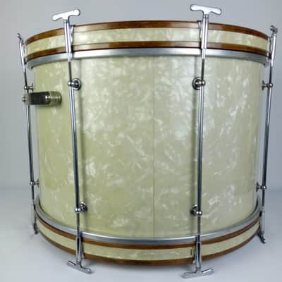 Leedy&Ludwig 14x22" 8-Tube Lug Bass Drum WMP Chrome/Nickel Rail Vintage 50s+CALF image 3