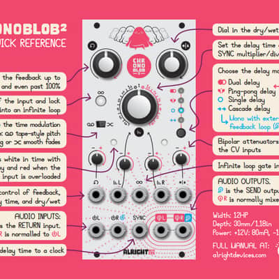 Alright Devices CHRONOBLOB2 Dual Eurorack Tempo-Synced Delay Module image 2