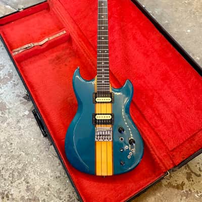 Aria Pro II Tri-Sound TS-500 1980 - Teal neck thru original vintage MIJ Japan image 4