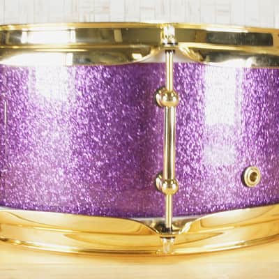 Click Icon Snare Drum 5.5x13 10ply Maple Purple Sparkle image 4