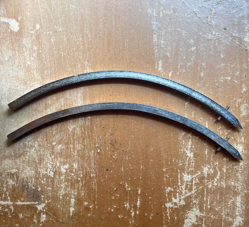 Vintage Ludwig 60's-70's Small Curved Arc 1/4” Bass Drum Spurs Legs image 1