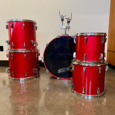 Tama Granstar Custom 5-Piece Drum Set - 1987 - Candy Apple Red - with Hard Shell Cases image 5