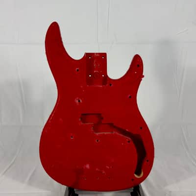 Unbranded P-Bass Style Electric Bass Body - Red image 1