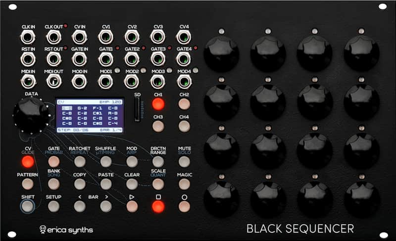 Erica Synths Black Sequencer Eurorack Sequencer Module (BkSequencerd2) image 1
