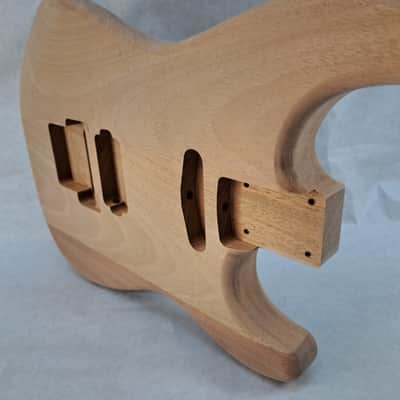 Unfinished Mahogany HxS guitar body - for Fender Stratocaster neck Floyd Rose J2410 image 7