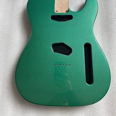 Alder Wood Metallic Green Telecaster Tele Style Guitar Body image 1