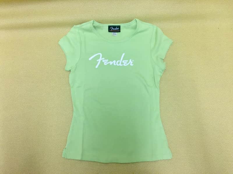 910-3000-471 Fender Lime Green Womens Junior Logo Tee Size Medium image 1