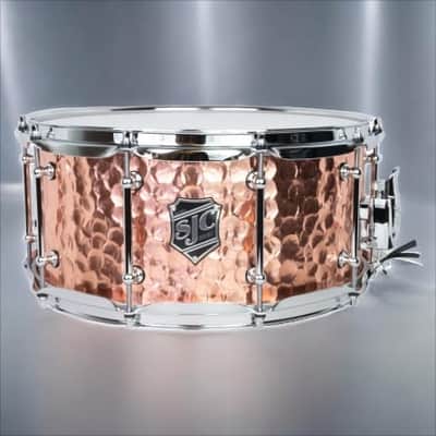 SJC Drums Alpha Copper Snare â€“ 6.5"x14" - Hammered Copper Shell image 4