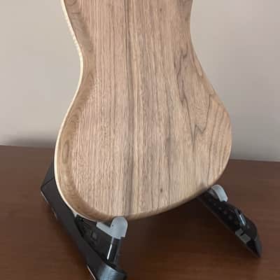 Compact Offset Bass Body NOS- High End Maple Top-Mahogany accent -solid ONE-piece Butternut (White Walnut) Back - Unfinished Front Routed LIMITED Luthier Supply R29 image 10