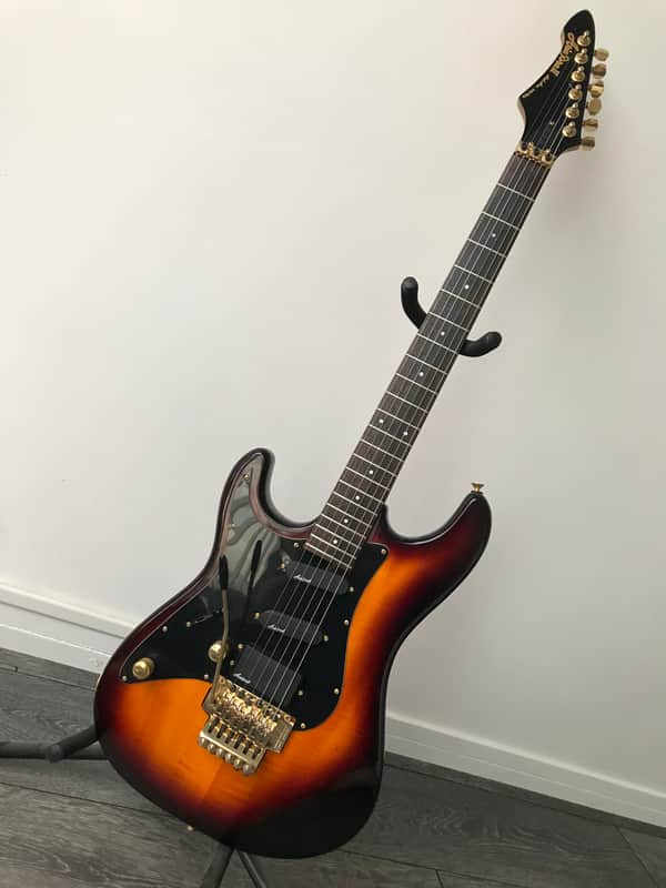 1993 Aria Pro II Strat Sunburst Maple top left handed image 1