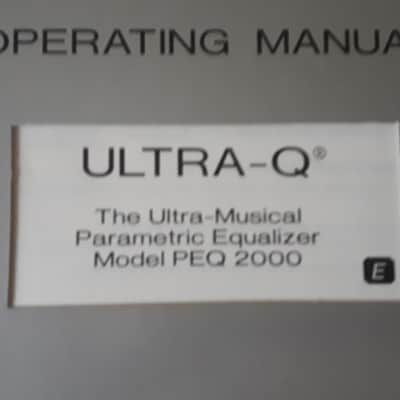 Behringer Ultra-Q The Ultra Musical Parametic Equaliser PEQ2000 Manual version 2.2 1995 image 2