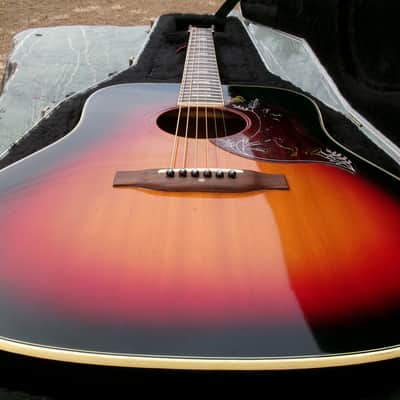 Early 1970’s Canda 202 Hummingbird Model MIJ by Fujigen Gakki+Old Flight Case, All New Frets image 13