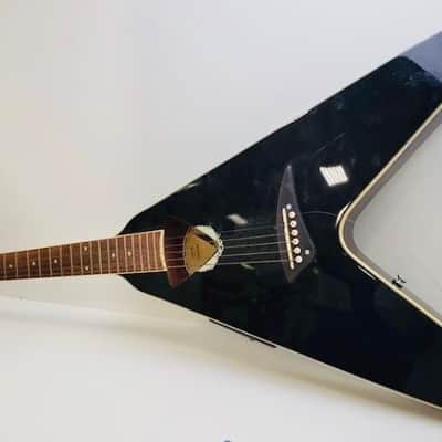 Dean Dean VCO CBK Flying V Acoustic / Electric Guitar 2008 Black image 1
