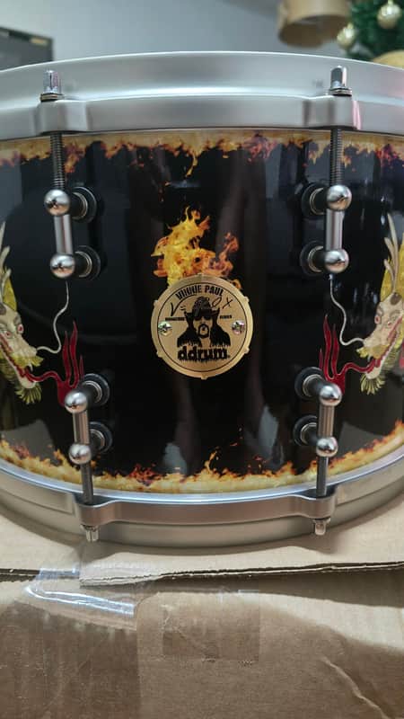 ddrum Vinnie Paul Signature Limited Edition Snare Drum Dragon Graphic 8x14 image 1