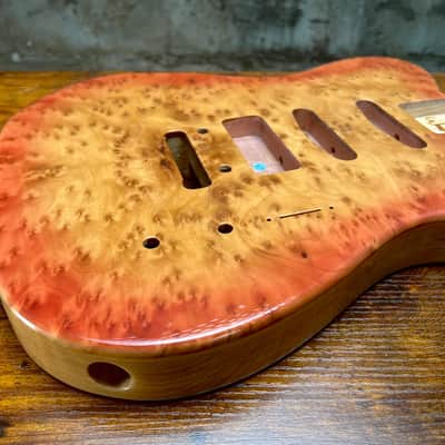 Warmtone CG Burl Telecaster Guitar Body "Leopard” P90 image 7