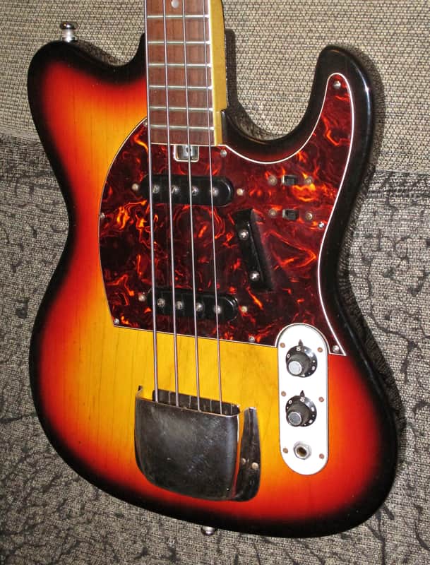 Vintage Nashville branded Hohner bass 1970s  with Tele GUITAR shaped body image 1
