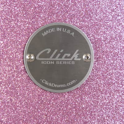 Click Icon 4pc Maple Drum Set Satin Pink Sparkle Shell Pack 18 14 10 14 image 24