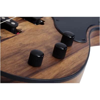 Schecter Model-T 4 Exotic Electric Bass, Black Limba image 8