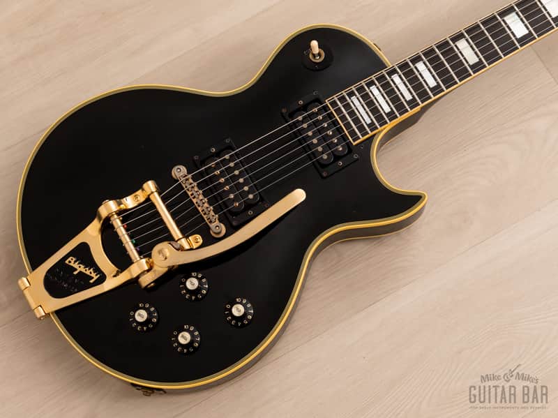 1981 Greco Super Real Custom EG1000 Black Beauty Vintage Guitar w/ Maxon Dry Z Pickups, Bigsby B7, Case image 1