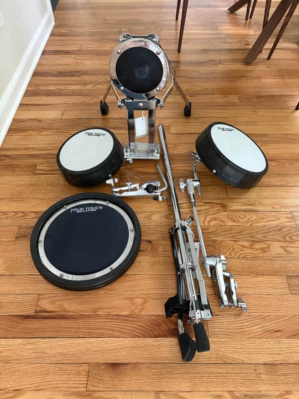 Tama TTK4S True Touch 4pc Training Drum Kit with Hardware 2022 - Present - Black / Chrome image 1