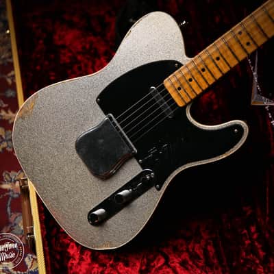 Fender Custom Shop Limited Double Esquire Relic Silver Sparkle & Case & Tags image 2
