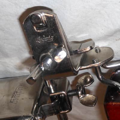Vintage 1965 Ludwig Bell-Block holder w/golden Tone Cowbell & Woodblock image 3