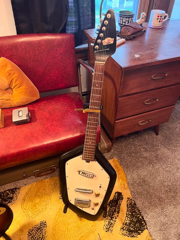 Rare 1960's Teisco Del Rey EV-1 Phantom Guitar Black image 1