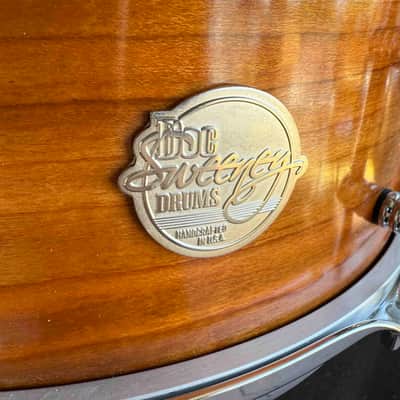 Doc Sweeney Drums Solid Steambent Cherry 'Santa Fe' 5.5x14 Snare Drum with Chrome Hardware image 2