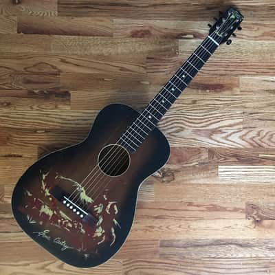 Vintage Harmony Gene Autry Re-Braced parlor cowboy stencil image 1