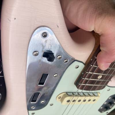 Fender Jaguar Parts Caster Partscaster Nitro Matching Headstock Warmoth - Shell Pink parts guitar image 16
