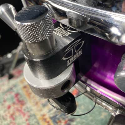 Russ McKinnon's, Tower of Power, Trick 14x4" Aluminum Snare Drum, Upgraded Throw-Off - Purple, 1989. Signed! image 16