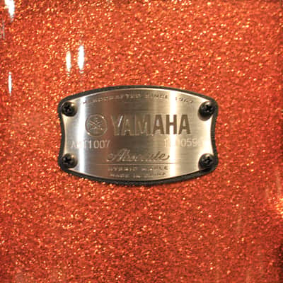 Yamaha Absolute Hybrid Maple 5-pieces Orange Sparkle Drum Set - Demo! image 8