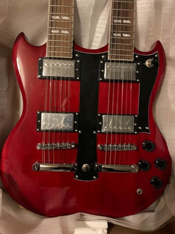 Unbranded Double/ Twin Neck 6 & 12 String Guitar 2022 - Red image 1