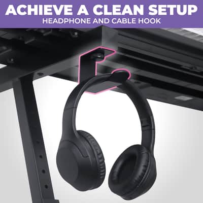 Liquid Stands Z-Style Adjustable Height Piano Keyboard Stand with Straps & Headphone Hook - Fits 54-88 Key Electric Pianos (Black) image 5