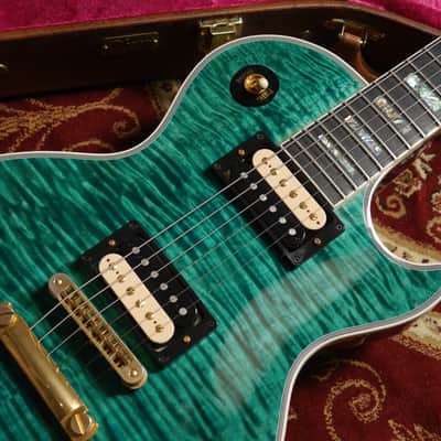 Gibson Custom Les Paul Custom Figured Hand Selected Top 2016 - Aqua Blue image 4