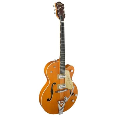 Gretsch G6120T-59 Vintage Select Edition '59 Chet Atkins Hollow Body 6-String Right-Handed Electric Guitar with Bigsby and Ebony Fingerboard (Vintage Orange Stain Lacquer) image 3