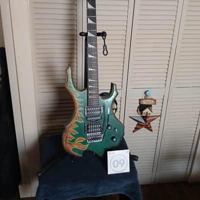 Glarry FLAME GUITAR 2025 - Deep green with shift purple metal flake image 1