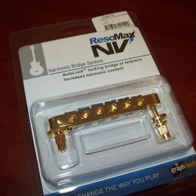 Graph Tech PS-8843-G0 ResoMax NV2 4mm Tune-O-Matic Guitar Bridge w/ String Saver Saddles image 1