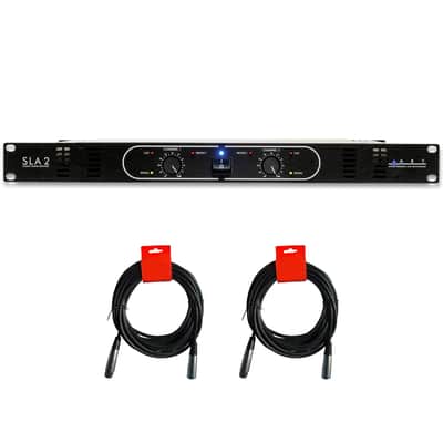 ART SLA-2 - 2-Channel Rackmount Power Amplifier (200W Per Channel at 8 Ohms) Bundle with 2x 20" XLR-XLR Cable image 1