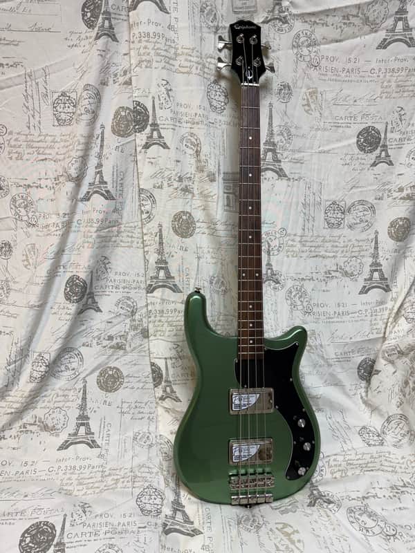 2021 Epiphone Embassy Pro Electric Bass, Wanderlust Green Metallic image 1
