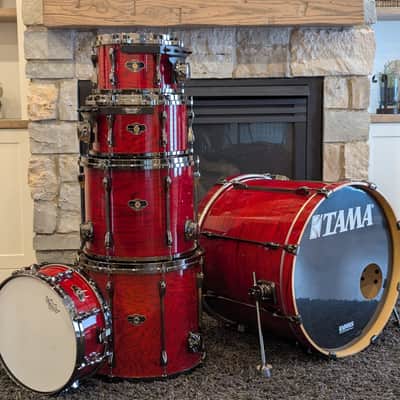 Tama Superstar Hyperdrive 40th Anniversary Limited Oak Edition - Red lacquer image 8
