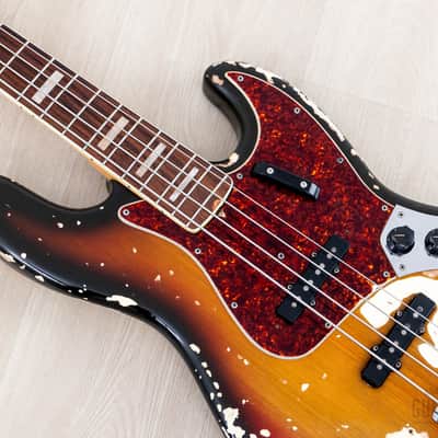 1969 Fender Jazz Bass Sunburst Faux Burst Vintage Bass w/ Case image 7