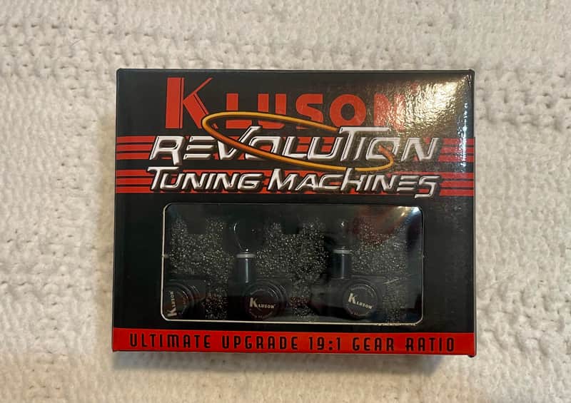 Kluson Revolution 6-in-Line F-Mount Locking Tuners Black image 1