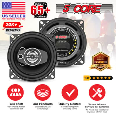 5Core Coaxial Door Car Speakers 4” Pair 250W 4Ohm 2 Way Component Subwoofer Audio w Super Tweeter image 13