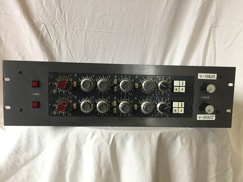 Pair of Original Vintage Neve 1081 Pre-amp / EQ Modules in Rack image 1